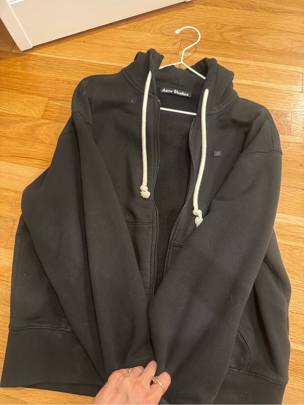Acne Black Zip-Up Hoodie